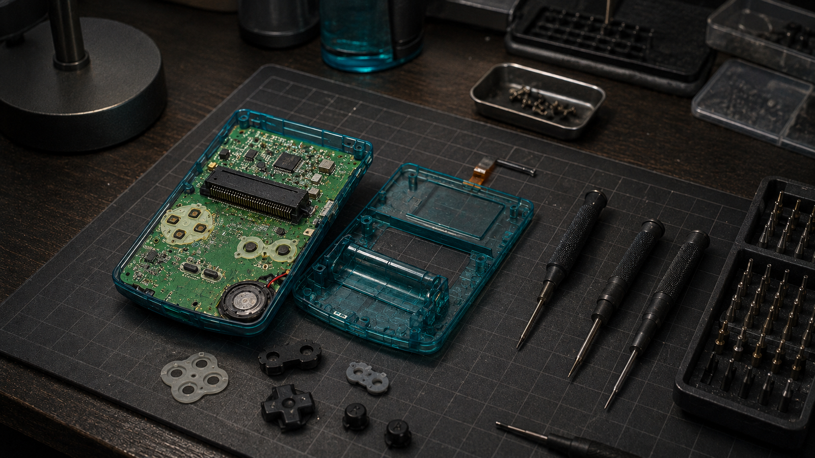 Game Boy Color en proceso de modificación