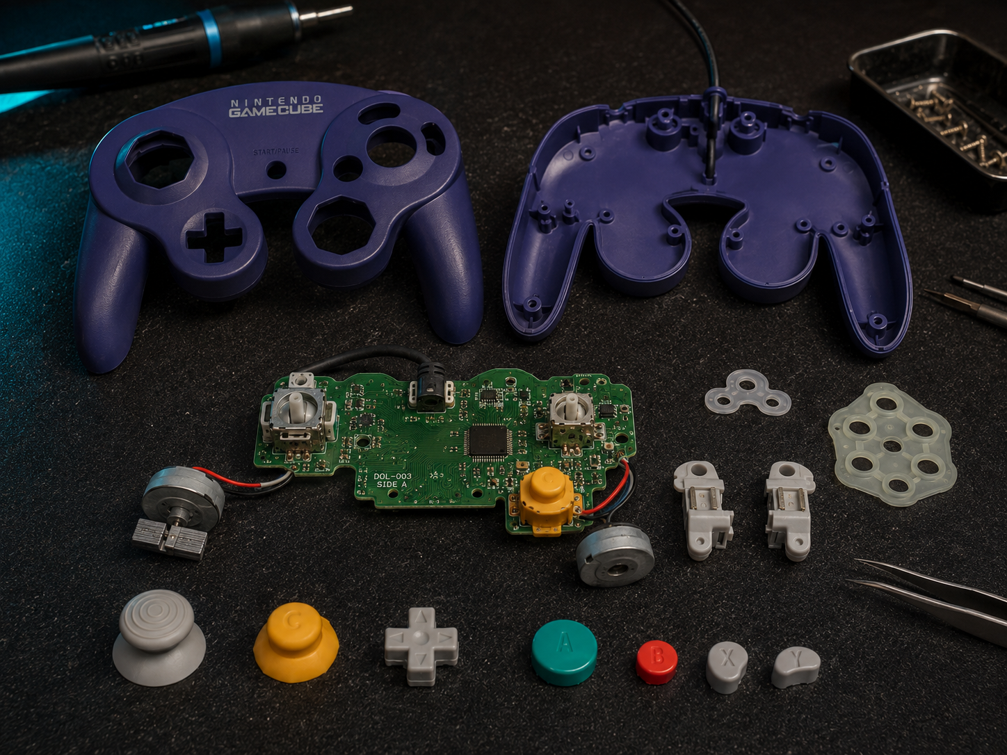 Mando de Nintendo GameCube restaurado y renovado