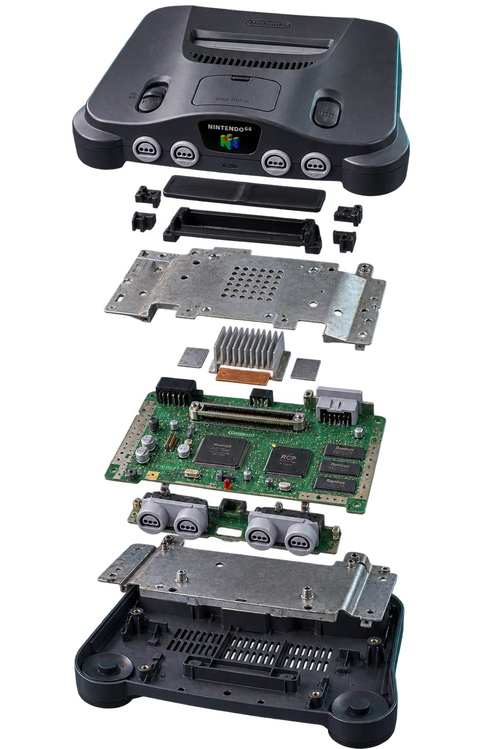 GameCube desmontada durante la instalación profesional de un mod HDMI