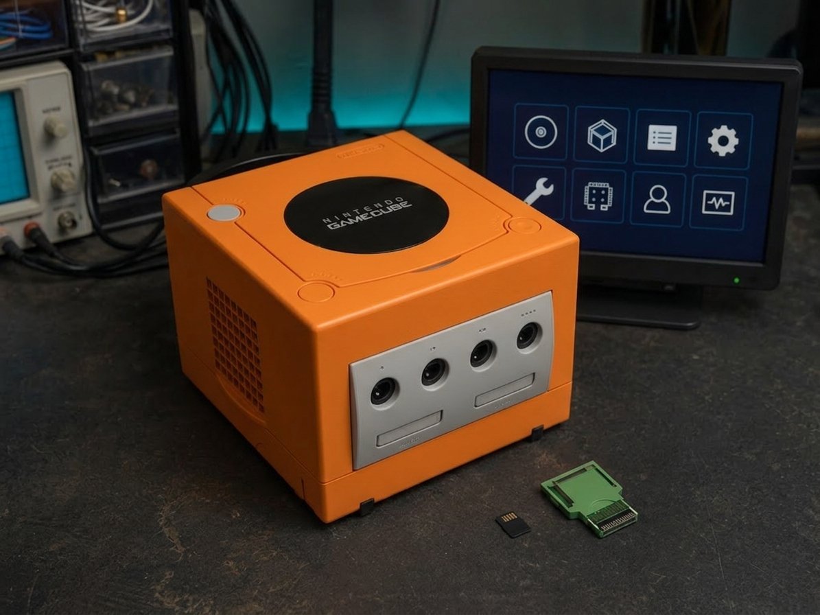 GameCube con PicoBoot, Swiss y tarjeta SD